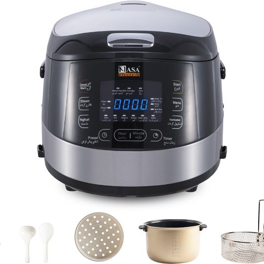 پلوپز چندکاره ناسا الکتریک مدل NS-3081 ظرفیت ۵ لیتر با بدنه استیل ضد زنگ